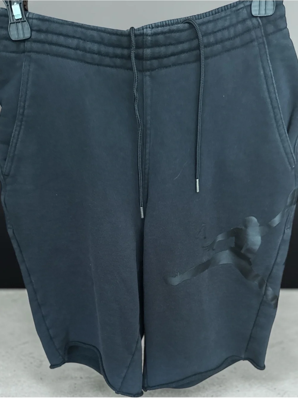 Jordan Black Men's Fleece Jogger Shorts with Subtle Jumpman